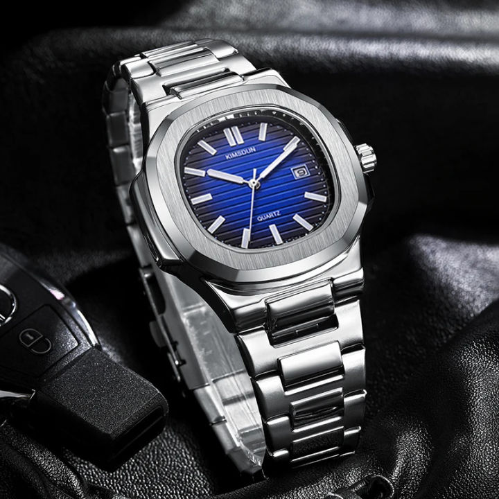 Gentlemen's%20High-End%20Square%20Watch:%20Mechanical%20Quartz,%20Stainless%20Steel%20Band,%20Luminous%20Dial%20-%20Image%202