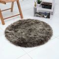 Faux Sheepskin Rug Ivory White Sheep Foot Door Mat Rug Round Shape 30inch x 30inch. 