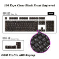 104 Key Transparent Keycap Side Engraved Gamer Mechanical Keyboard Blank Clear Cap Non-Engraved Backlit RGB ISO Enter OEM KeyCap. 