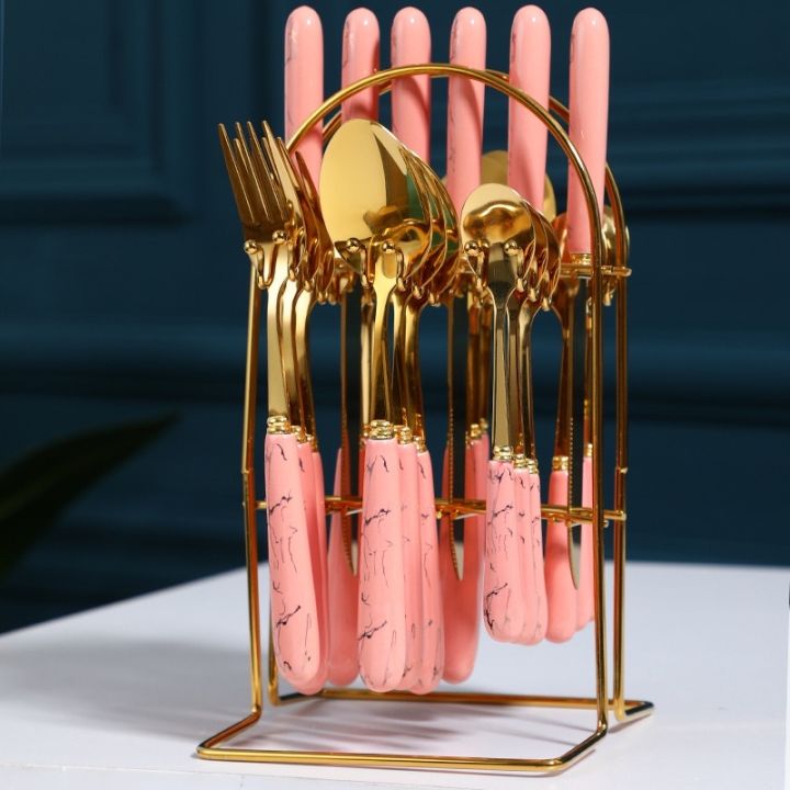 CherryBox%20Spoon%20Fork%20&%20Knife%20Set,%20Dinnerware%20Cutlery%20Set%20with%20Stand,%20Gold%20Plated%20%20Stainless%20Steel%20,%2024%20Pcs%20-%20Image%204