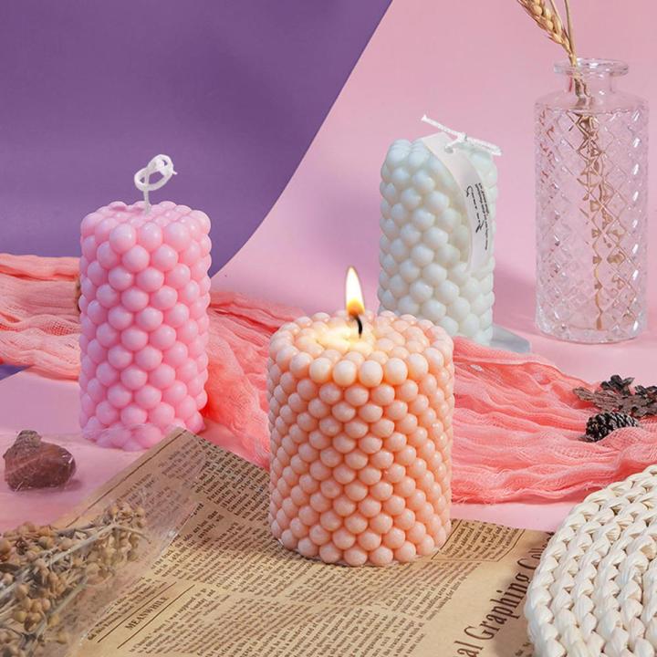 3D Cylindrical Bubble Candle Mold DIY Silicone Soy Wax Candles Decoration Mould Aroma Wax Soap Mold Candle Making Crafts