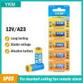 5PCS A23 23A 12V Alkaline Battery MN21/23 23AE L1028F A23G GP23A 12 Volt Dry Battery for Ceiling Fan Remote Garage Door Opener. 