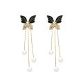 Luxury Black Butterfly Jewelry Light Luxury Accessories Trendy Stud Earrings Exquisite Butterfly Earrings Elegant Black Earrings. 