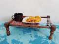 ANTIQUE DESIGN Solid Bamboo Wood Serving Tray Charpai Tray , Tea Coffee Food Platter Tray Home Decoration Sindhi Ajrak Style. 