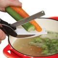 Best Quality 2 in 1 Clever Cutter Food Chopper Kitchen Scissors Smart Kitchen Shears Vegetable Slicer Dicer with Cutting Board. 
