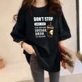 300 pounds extra large chubby mm slimming short sleeved t shirt for women loose fitting summer casual plus fat foreign style mid length Instagram trend. 