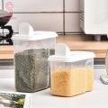 Durable Grain Storage Solution Transparent Sealed Grain Storage Container with Filter Double-open Lid for Home 1.2l/1.8l Food Storage Box. 
