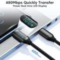 TOOCKI 100PD + QC USB C to USB C Cable 1m Type C Charger Fast Charging Cable 5A PD 100w USB C Cable with LED Display, 480Mbps Data Nylon Braided USB C Cable for iPhone 15 Pro Max Galaxy S23 iPad Pro. 
