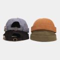 Short Punk Hat Women Trend New Retro Brimless Melon Skin Hat Fashion Versatile Hat Men Street Hip Hop Cap Without Visor. 