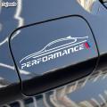 Performance Car Side Glass & Petrol Cap Sticker White - Car Decoration Vinyl Decal. 