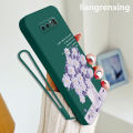 Casing Samsung Note 8 phone case softcase liquid silicone protector smooth shockproof bumper cover new design comic flower cartoon ytyhh01. 