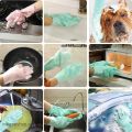 MAGIC SILICON DISH WASHING GLOVES WITH BRUSH SPONGE WASH SCRUBBER- 1 PAIR. 