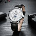 POSHI Fashion Quartz Business Simple Leather Casual Waterproof Watches for Men luxury New brand Wrist watch. 