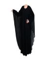 Double Layer Abaya For Women - Black. 