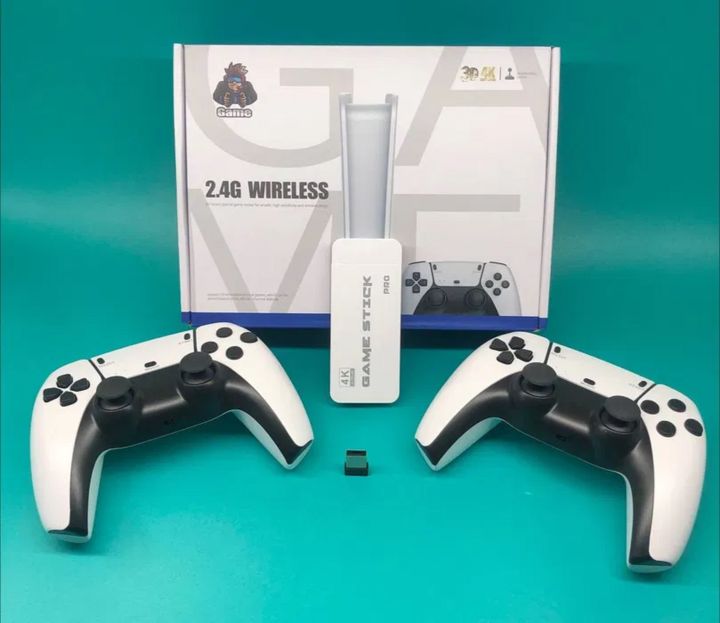 Wireless Retro Game Console,Mini PS5 , Plug and Play Video Game Stick Built in 10000+ Games,9 Classic Emulators, 4K High Definition HDMI Output for TV with Dual 2.4G Wireless Controllers(64G)