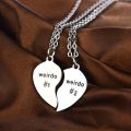 2 Pcs/Set Hip Hop Weirdo 1 Weirdo 2 Stainless Steel Heart Pendant Necklace Fashion Best Friend Sister Couple Necklaces Gift. 
