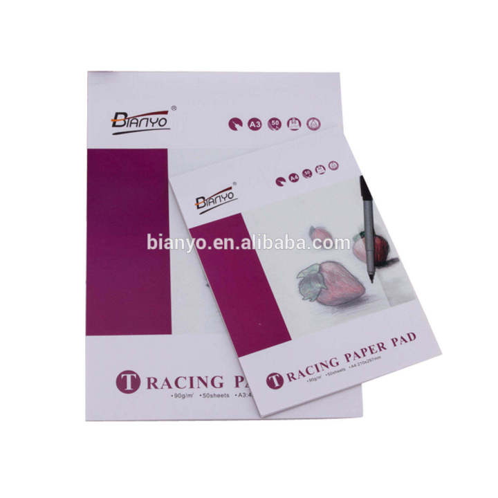 Pack of 2- Tracing paper pad A3 & a4 size 50 sheets 90 gm Drawing Art Sketch Book