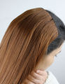 Rust Brown 30 Inch Long Extension 5 Clips Extension. 