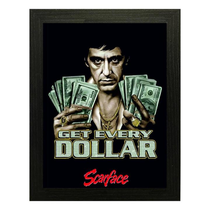Scarface Al pacino Movies Poster Frame, Framed Movies Poster - Raqeeq OFD37