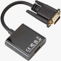 HDMI to VGA Converter Gold-Plated HDMI (Female) to VGA (Male) Adapter with 3.5mm Audio Port (Only from HDMI to VGA), Black. 