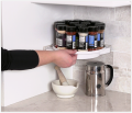 Instahang 360 Degree Rotating Shelf No Need To Punch Spinning Corner Shelf Storage Organizer with Water-Resistant Kitchen, Vanity, Refrigerator, Bedside Table and Bathroom Wall Shelf No-Assembly Wall Shelf. 