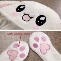 【Happier】 Children Women Warm Plush Rabbit Winter Caps Girls Animals Ear Moving Jumping Hats Kids Cute Bunny Fuzzy Pinch Airbag Funny Hats. 