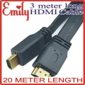 SUPER HDMI LONG CABLE 20M 20 METER BLACK 20 Meter Length (ROUND CABLE) Super Hdmi Long Cable 20M 20 Meter Length for Laptop to LED hdmi Black HDMI Cable High Speed 4K Compatible High Definition Multimedia Interface male to male for Clear Crystal Display T. 