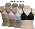 Galaxy Undergarments Pack of 4 Cotton Bra for women / 4 pcs cotton bra for Girls Women Ladies Girls Classy Multi color Printed Bra Brief Blouse Brazier Brassier Undergarments Hot Bra Periods Abaya Girls bra Fashion. 