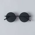 AlRashid Shopping Store Round Sunglasses Black Frame , Black Lens For man Woman Free Gift Box Clean Cloth. 