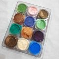 12 PCS PEARL GLITTER MICA POWDER FOR EYESHADOW SHIMMER DUST MICA POWDER FOR ART & CRAFT PARTY MAKE UP DUSTY LOOSE SHINY GLITTERS FOR EYES & NAILS. 
