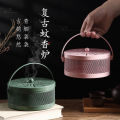 9URT Wholesale Retro Mosquito Coil, Tray Mosquito Coil, Mosquito Coil, Mosquito Coil, Wrought Iron with Lid, Indoor Fireproof Mosquito Incense Burner, Sandalwood Aromatherapy. 