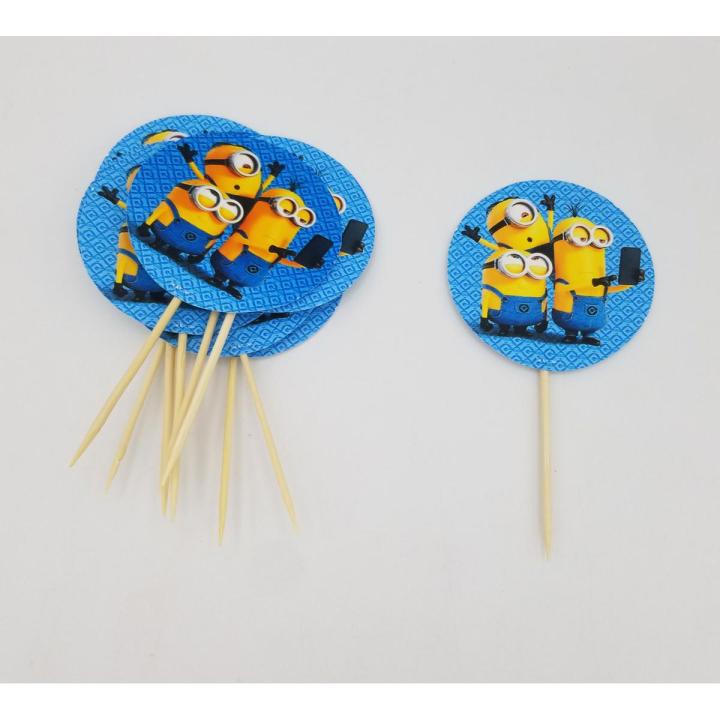 MINIONS THEME CUPCAKE TOPPER - PACK OF 10 CUPCAKE TOPPERS - MINIONS CUPCAKE TOPPERS