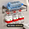 Gun gray folding mesh basket bath towel rack space aluminum bathroom rack wall hanging toilet punch-free bathroom towel rack. 