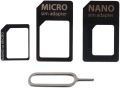 4 in 1 Pack Sim Card Adapter Kit | Sim Ejection Tool | Nano Micro Standard | Sim Card Adapter Set for all Smartphones. 