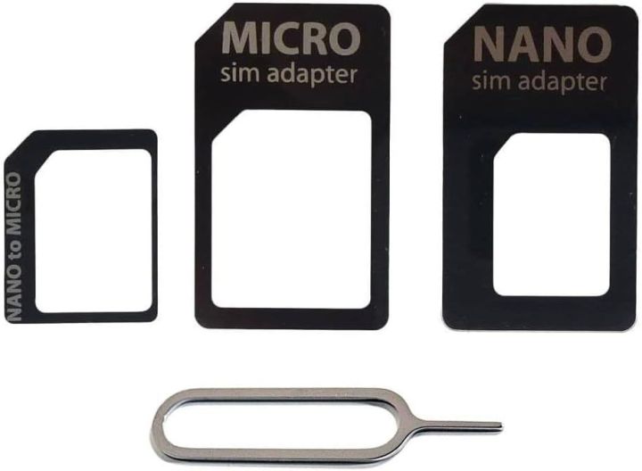 4 in 1 Pack Sim Card Adapter Kit | Sim Ejection Tool | Nano Micro Standard | Sim Card Adapter Set for all Smartphones