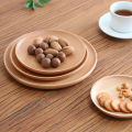 Panda Online 1PCS 15cm Natural Round Wooden Plates Beech Wood Tray Cake Snack Plate Dessert Serving Tray Dishes. 