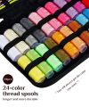 98pcs Sewing Kit, Portable Sewing Kit Box Sewing Supplies Accessories With 24Pcs Thread Spools, Scissors, Thread Needles ,Tape Measure For DIY. 
