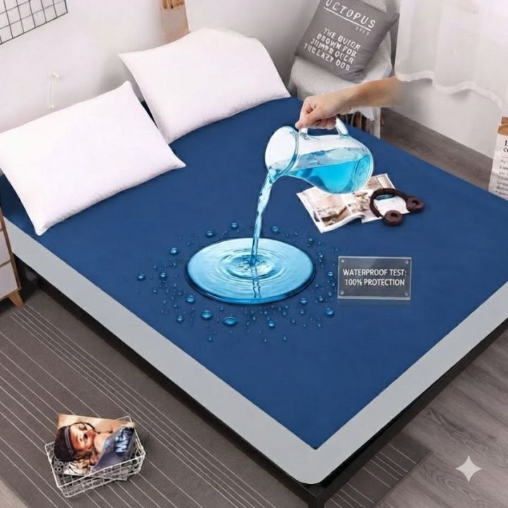 waterproof mattress cover king size -double size mattress cover white -double bed mattress cover -king size mattress cover -King Size - Waterproof Mattress Cover Premium Quality-water proof mattress cover-Parachute fabric