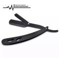 Stainless Steel Black Straight Barber Cut Throat Razor Folding Shaving Shaver Without Blade Fit for All of Razor Blades Professional Barber Manual Folding Beard Razor for Men in Stylish Black Pouch. 
