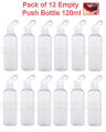 Pack of 12 Empty Plastic Push Bottle 120ML. 