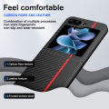 For Samsung Galaxy Z Flip5 5G Luxury Splicing Carbon Fiber Patterned Leather Case For Samsung Galaxy Z Flip 5 ZFlip5 Shockproof Protection Hard Cover. 