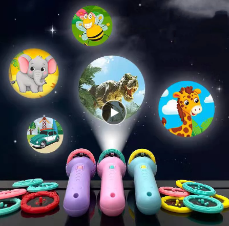 Hot Selling Projector Flashlight for Kids  Early Childhood Educational Toy Birthday Gift Projector Torch for kids Multicolor