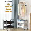 Shah G 3-in-1 Garment Rack Shoe Rack Clothing Rack Imported High Quality Coat and Garment Hanger, Cloth Organizer, Garment Rack having Multiple Hanger Hooks with 2 Bottom Storage Shelves,  - Single Pole OR Double Pole. 
