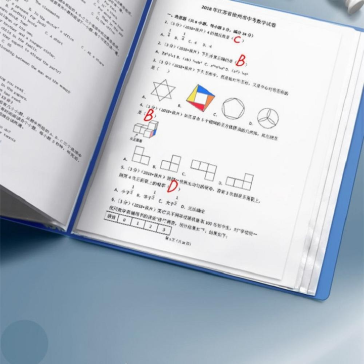Holder Students Loose Leaf Binder A4 File Folders Paper Organizer Documents Clip Storage Folders Test Paper Receipt