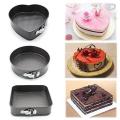 1 piece Cake Baking Spring Form Cake Pan 22,24 and 26cm, Round Square Heart Shaped Molds Non Stick Oven Baking Trays Cake Mold Bakeware Baking Tools. 
