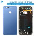 Huawei Nova 2 Plus Housing Middle Frame With Side Button and Camera Lens Complete Body Casing Replacement For Nova 2 Plus - Blue. 
