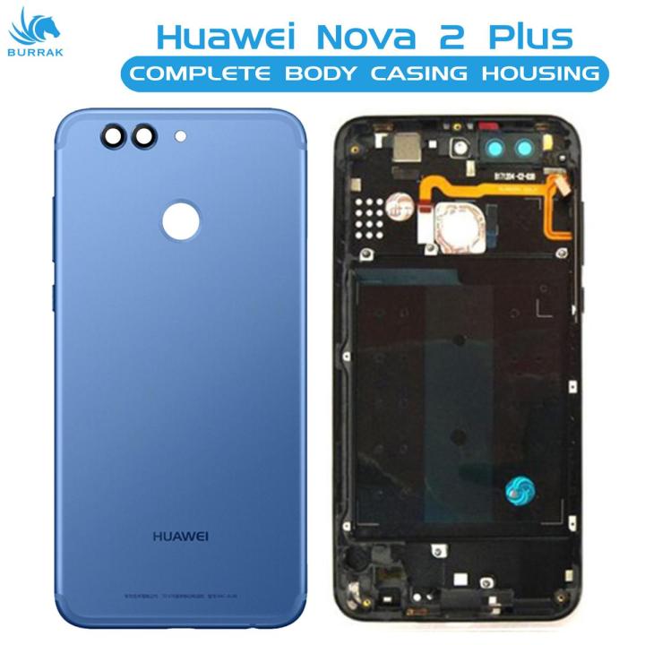 Huawei Nova 2 Plus Housing Middle Frame With Side Button and Camera Lens Complete Body Casing Replacement For Nova 2 Plus - Blue