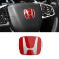 HONDA STEERING LOGO RED AND CHROME. 