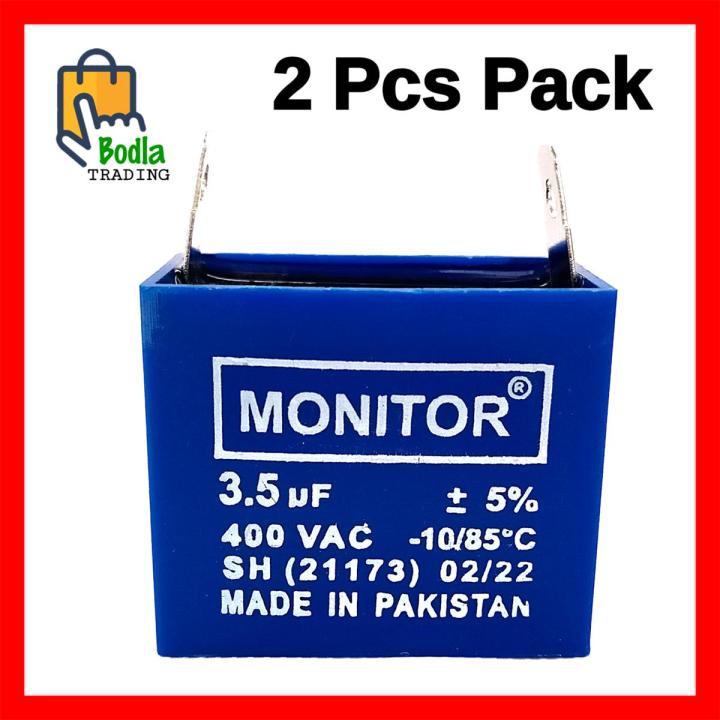 2 Pcs Monitor Capacitor 3.5 uF For Ceiling Fans and Motors High Quality