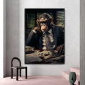 Gangster Monkey Smoking Lion Playing Billiards Posters Prints Canvas Painting Giraffe Animal Wall Art Picture Room Home Decor. 